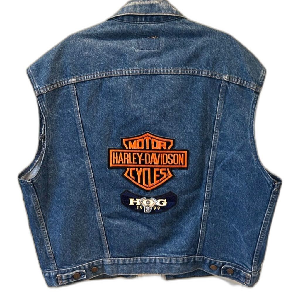 Levi's Vintage Harley Davidson Denim Vest - Size XL